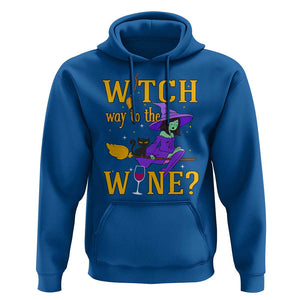 Halloween Witch Hoodie Witch Way To The Wine Halloween Drinking for Wiccan Witches TS02 Royal Blue Print Your Wear