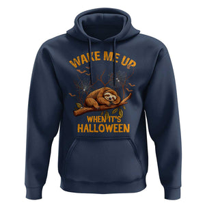 Halloween Sloth Hoodie Wake Me Up When It's Halloween Spooky Season Trick Or Treat TS02 Navy Print Your Wear