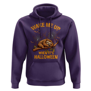 Halloween Sloth Hoodie Wake Me Up When It's Halloween Spooky Season Trick Or Treat TS02 Purple Print Your Wear