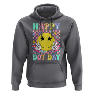 Happy Dot Day Hoodie Cute Smile Face Retro Groovy TS02 Charcoal Print Your Wear
