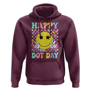 Happy Dot Day Hoodie Cute Smile Face Retro Groovy TS02 Maroon Print Your Wear