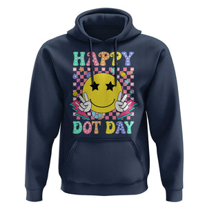 Happy Dot Day Hoodie Cute Smile Face Retro Groovy TS02 Navy Print Your Wear