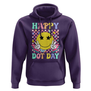 Happy Dot Day Hoodie Cute Smile Face Retro Groovy TS02 Purple Print Your Wear