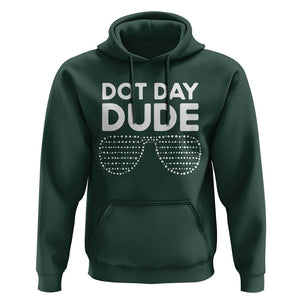Dot Day Dude Hoodie Simple Cool Glasses Dots TS02 Dark Forest Green Print Your Wear