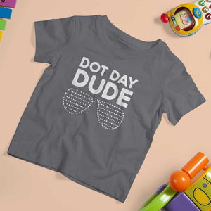 Dot Day Dude T Shirt For Kid Simple Cool Glasses Dots TS02 Charcoal Print Your Wear
