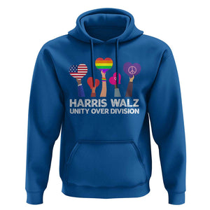 Harris Walz 2024 Hoodie Unity Over Division Kamala Tim Waltz TS02 Royal Blue Print Your Wear
