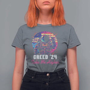 Creed '24 Take Me Higher T Shirt For Women American Astronaut Election 2024 TS02 Charcoal Print Your Wear
