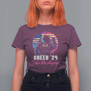 Creed '24 Take Me Higher T Shirt For Women American Astronaut Election 2024 TS02 Maroon Print Your Wear