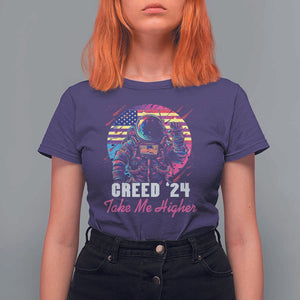 Creed '24 Take Me Higher T Shirt For Women American Astronaut Election 2024 TS02 Purple Print Your Wear