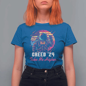Creed '24 Take Me Higher T Shirt For Women American Astronaut Election 2024 TS02 Royal Blue Print Your Wear