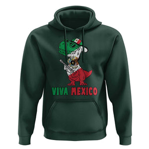 Viva Mexico Hoodie Funny Mexican Dance Dinosaur Hispanic Heritage TS02 Dark Forest Green Print Your Wear
