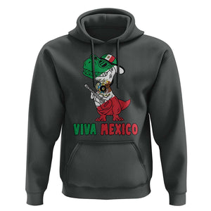 Viva Mexico Hoodie Funny Mexican Dance Dinosaur Hispanic Heritage TS02 Dark Heather Print Your Wear