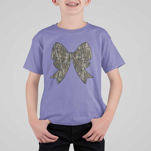 Camo Coquette Bow Duck Hunting T Shirt For Kid Retro Camouflage TS02 Violet Print Your Wear