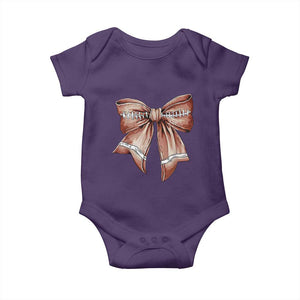 Coquette Bow Pumpkin American Football Baby Onesie Retro Thanksgiving Autumn Vibe TS02 Purple Print Your Wear