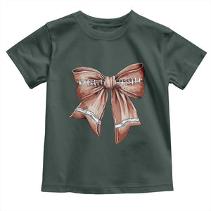 Coquette Bow Pumpkin American Football Baby Shirt Retro Thanksgiving Autumn Vibe TS02 Dark Forest Green Print Your Wear