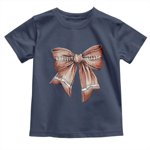 Coquette Bow Pumpkin American Football Baby Shirt Retro Thanksgiving Autumn Vibe TS02 Navy Print Your Wear