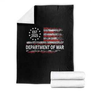 Department of War Est 2025 Throw Blanket Patriotic Military Vintage Grunge American Flag TS02 Black Print Your Wear
