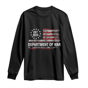 Department of War Est 2025 Long Sleeve Shirt Patriotic Military Vintage Grunge American Flag TS02 Black Print Your Wear