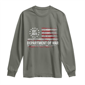 Department of War Est 2025 Long Sleeve Shirt Patriotic Military Vintage Grunge American Flag TS02 Military Green Print Your Wear