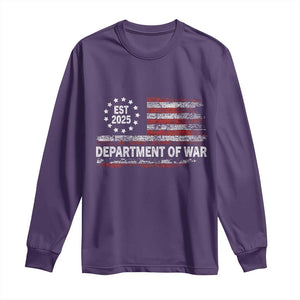 Department of War Est 2025 Long Sleeve Shirt Patriotic Military Vintage Grunge American Flag TS02 Purple Print Your Wear