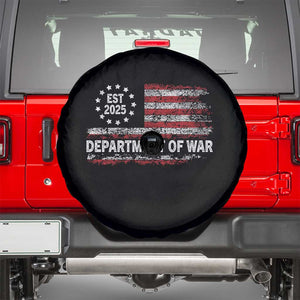 Department of War Est 2025 Spare Tire Cover Patriotic Military Vintage Grunge American Flag TS02 Black Print Your Wear