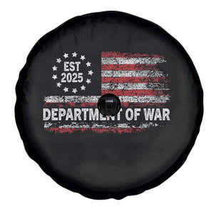 Department of War Est 2025 Spare Tire Cover Patriotic Military Vintage Grunge American Flag TS02 Print Your Wear