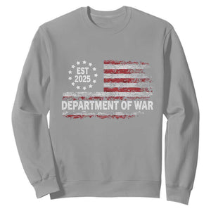 Department of War Est 2025 Sweatshirt Patriotic Military Vintage Grunge American Flag TS02 Sport Gray Print Your Wear