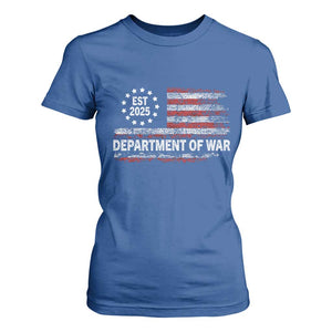 Department of War Est 2025 T Shirt For Women Patriotic Military Vintage Grunge American Flag TS02 Royal Blue Print Your Wear