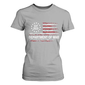 Department of War Est 2025 T Shirt For Women Patriotic Military Vintage Grunge American Flag TS02 Sport Gray Print Your Wear
