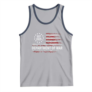 Department of War Est 2025 Tank Top Patriotic Military Vintage Grunge American Flag TS02 Athletic Heather Navy Print Your Wear