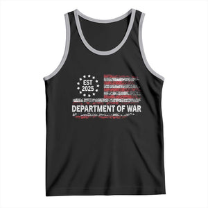 Department of War Est 2025 Tank Top Patriotic Military Vintage Grunge American Flag TS02 Black Athletic Heather Print Your Wear