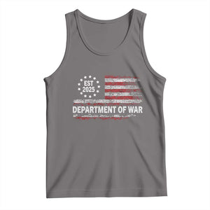 Department of War Est 2025 Tank Top Patriotic Military Vintage Grunge American Flag TS02 Deep Heather Print Your Wear