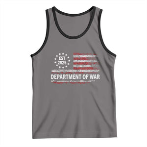 Department of War Est 2025 Tank Top Patriotic Military Vintage Grunge American Flag TS02 Deep Heather Black Print Your Wear