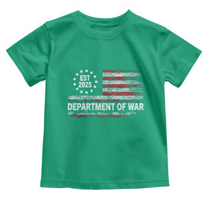 Department of War Est 2025 Toddler T Shirt Patriotic Military Vintage Grunge American Flag TS02 Irish Green Print Your Wear