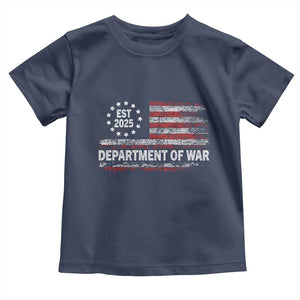 Department of War Est 2025 Toddler T Shirt Patriotic Military Vintage Grunge American Flag TS02 Navy Print Your Wear