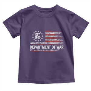 Department of War Est 2025 Toddler T Shirt Patriotic Military Vintage Grunge American Flag TS02 Purple Print Your Wear