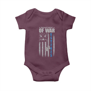 Department of War Est 2025 Baby Onesie Military Patriotic Dog Tags American Flag TS02 Maroon Print Your Wear