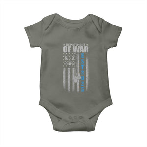 Department of War Est 2025 Baby Onesie Military Patriotic Dog Tags American Flag TS02 Military Green Print Your Wear