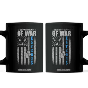 Department of War Est 2025 Coffee Mug Military Patriotic Dog Tags American Flag TS02 Black Print Your Wear