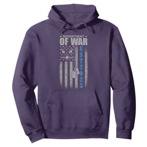 Department of War Est 2025 Hoodie Military Patriotic Dog Tags American Flag TS02 Purple Print Your Wear