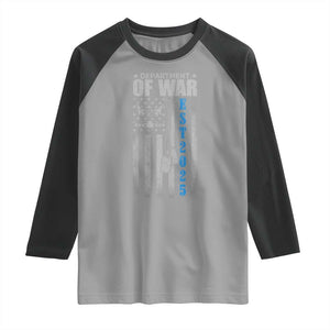 Department of War Est 2025 Raglan Shirt Military Patriotic Dog Tags American Flag TS02 Sport Gray Black Print Your Wear