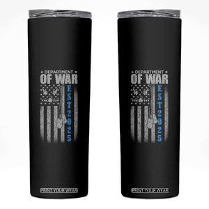 Department of War Est 2025 Skinny Tumbler Military Patriotic Dog Tags American Flag TS02 Black Print Your Wear