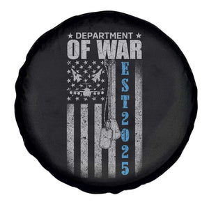 Department of War Est 2025 Spare Tire Cover Military Patriotic Dog Tags American Flag TS02 Print Your Wear