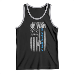 Department of War Est 2025 Tank Top Military Patriotic Dog Tags American Flag TS02 Black Athletic Heather Print Your Wear