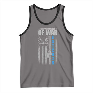 Department of War Est 2025 Tank Top Military Patriotic Dog Tags American Flag TS02 Deep Heather Black Print Your Wear