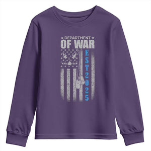 Department of War Est 2025 Youth Sweatshirt Military Patriotic Dog Tags American Flag TS02 Purple Print Your Wear