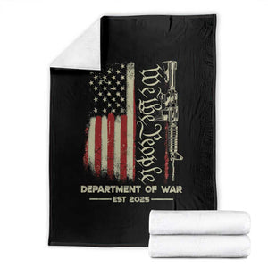 Department of War Est 2025 Throw Blanket We The People Rifle American Flag Patriotic 2A Statement TS02 Black Print Your Wear