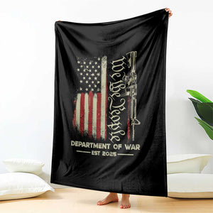 Department of War Est 2025 Throw Blanket We The People Rifle American Flag Patriotic 2A Statement TS02 Print Your Wear