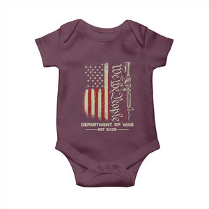 Department of War Est 2025 Baby Onesie We The People Rifle American Flag Patriotic 2A Statement TS02 Maroon Print Your Wear