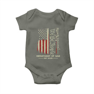 Department of War Est 2025 Baby Onesie We The People Rifle American Flag Patriotic 2A Statement TS02 Military Green Print Your Wear